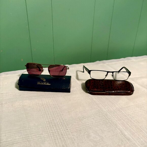 Emporio Armani & Brooks Brothers Mens Black Gold Eyeglasses Sunglasses Frames - Picture 1 of 11